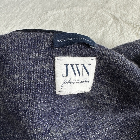 Nordstrom Cashmere Navy Blue Button V-neck Long Sleeve Middle Cardigan L - Picture 11 of 12